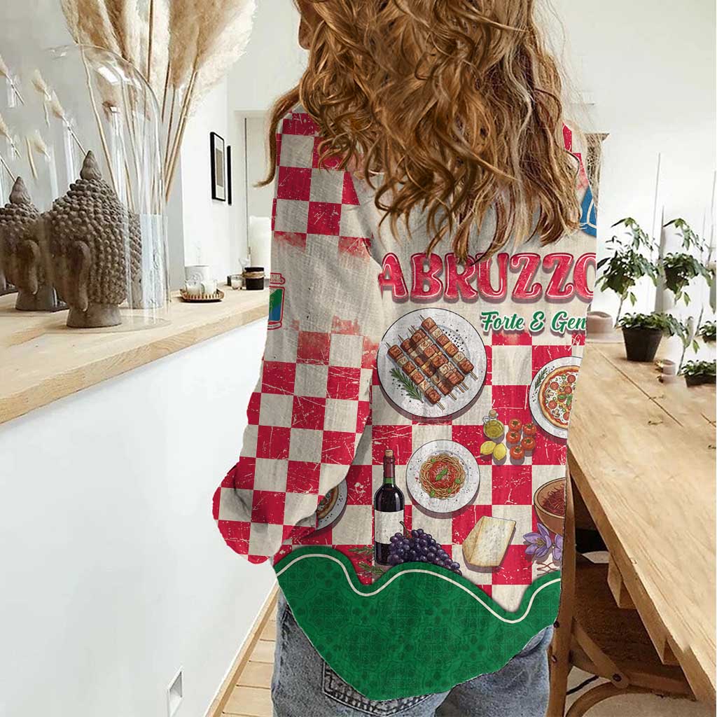 Italy Abruzzo Women Casual Shirt Specialty Flavors Retro Style