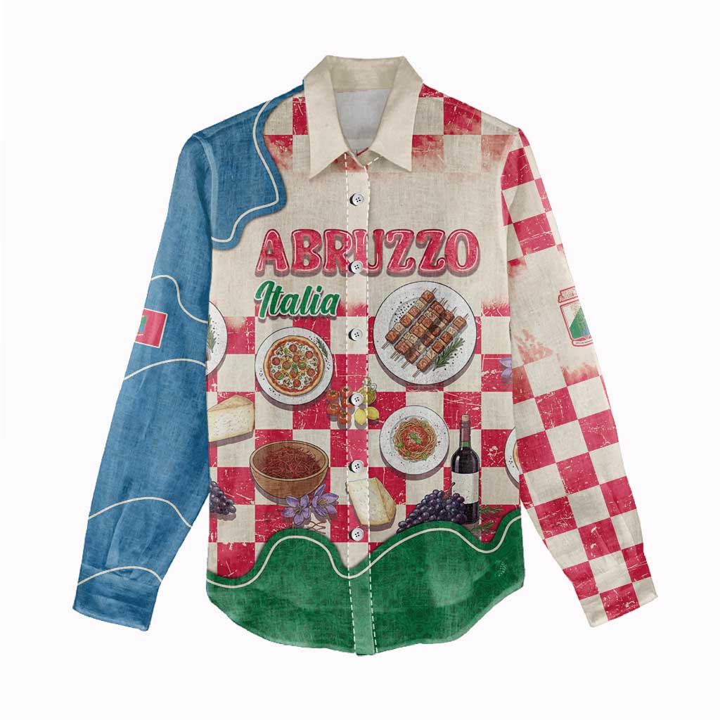 Italy Abruzzo Women Casual Shirt Specialty Flavors Retro Style