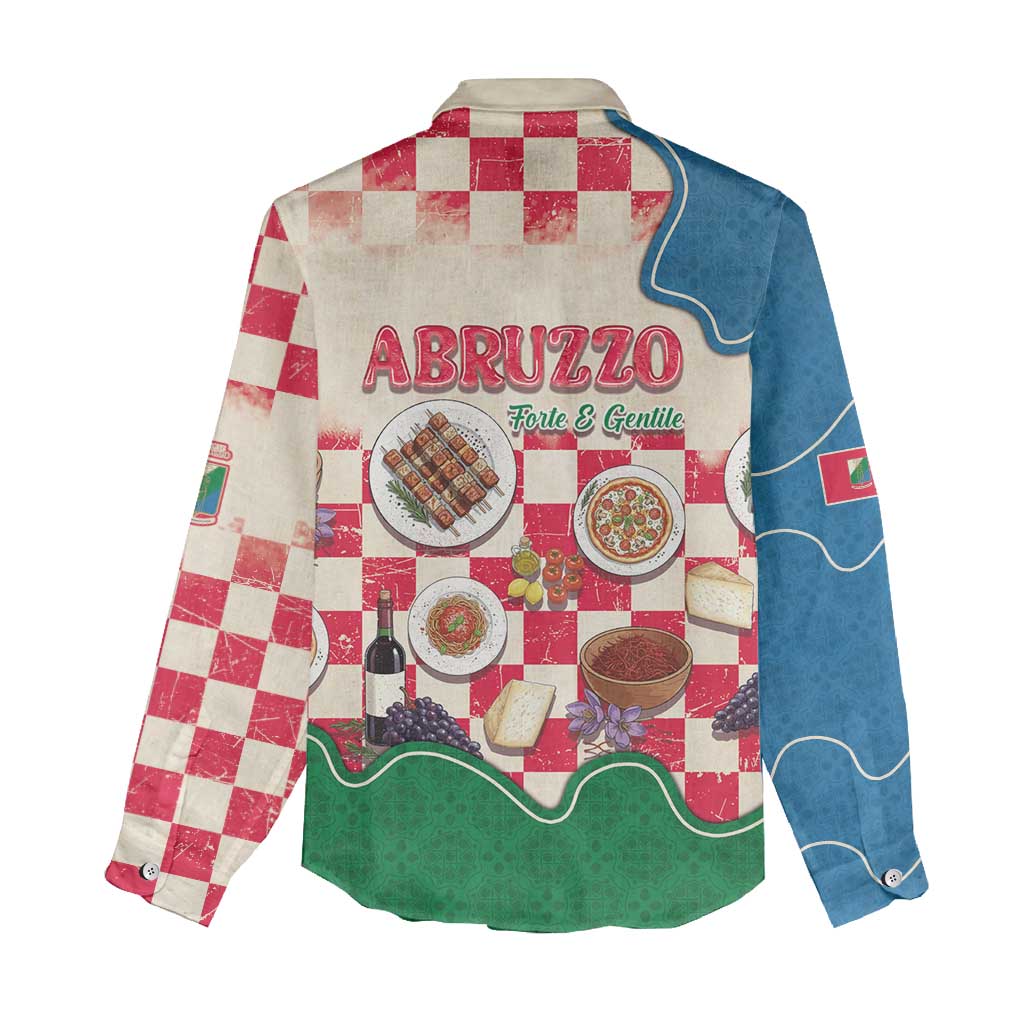 Italy Abruzzo Women Casual Shirt Specialty Flavors Retro Style