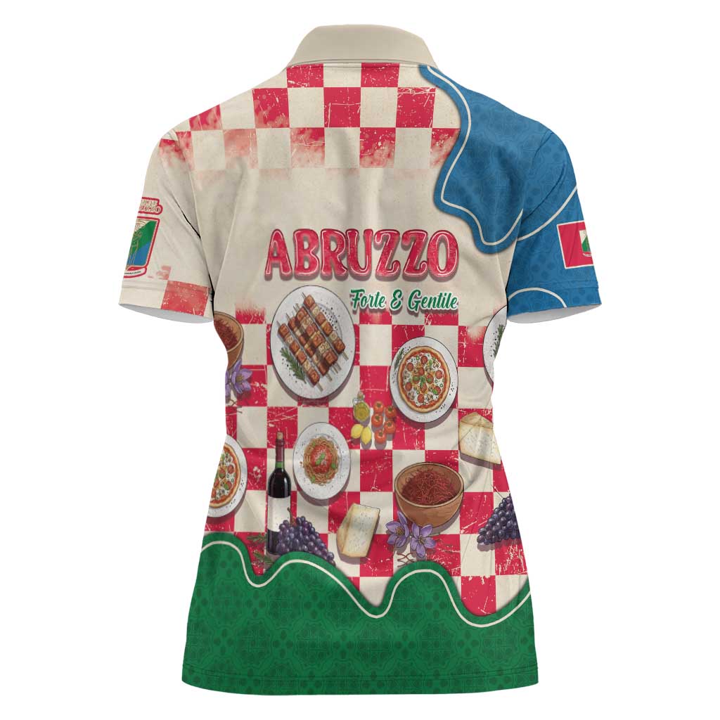 Italy Abruzzo Women Polo Shirt Specialty Flavors Retro Style