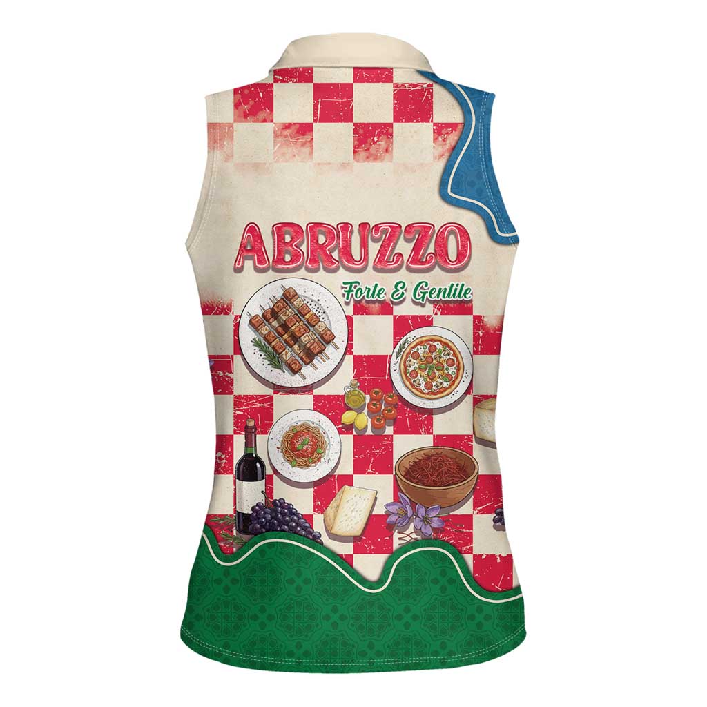 Italy Abruzzo Women Sleeveless Polo Shirt Specialty Flavors Retro Style
