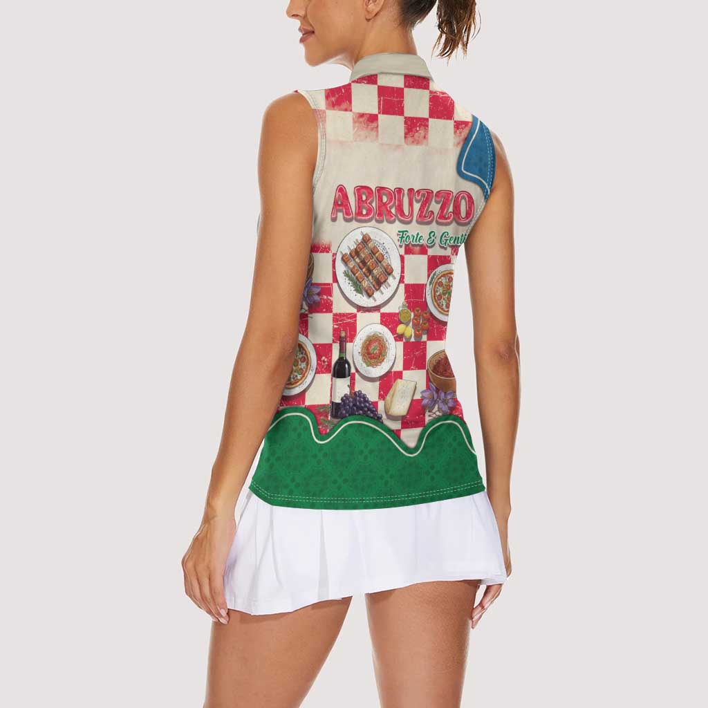 Italy Abruzzo Women Sleeveless Polo Shirt Specialty Flavors Retro Style