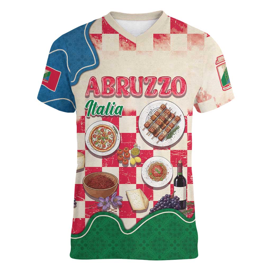 Italy Abruzzo Women V-Neck T-Shirt Specialty Flavors Retro Style