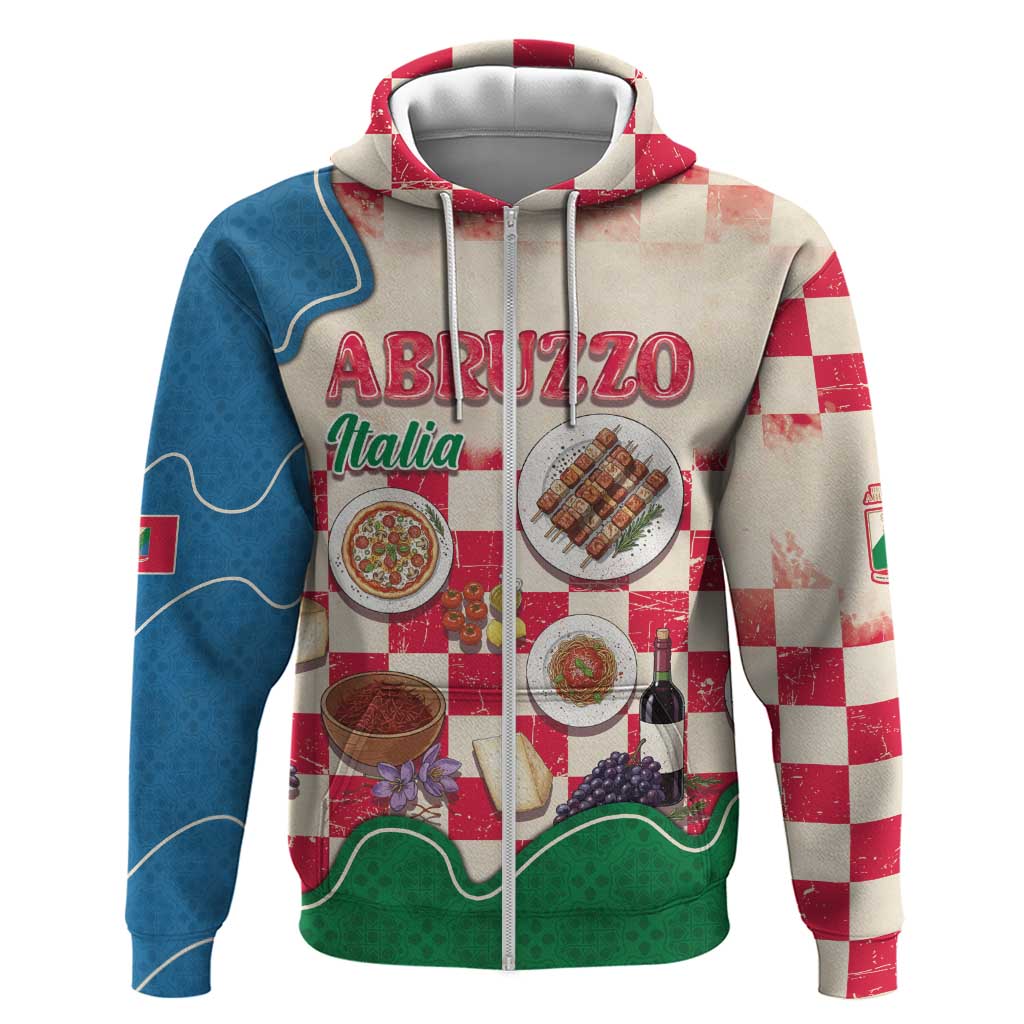 Italy Abruzzo Zip Hoodie Specialty Flavors Retro Style
