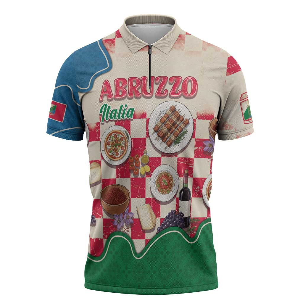 Italy Abruzzo Zipper Polo Shirt Specialty Flavors Retro Style