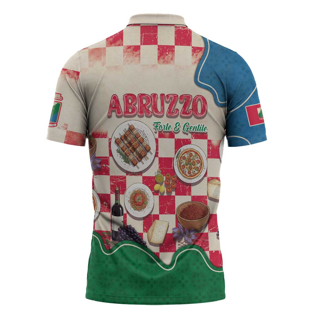 Italy Abruzzo Zipper Polo Shirt Specialty Flavors Retro Style