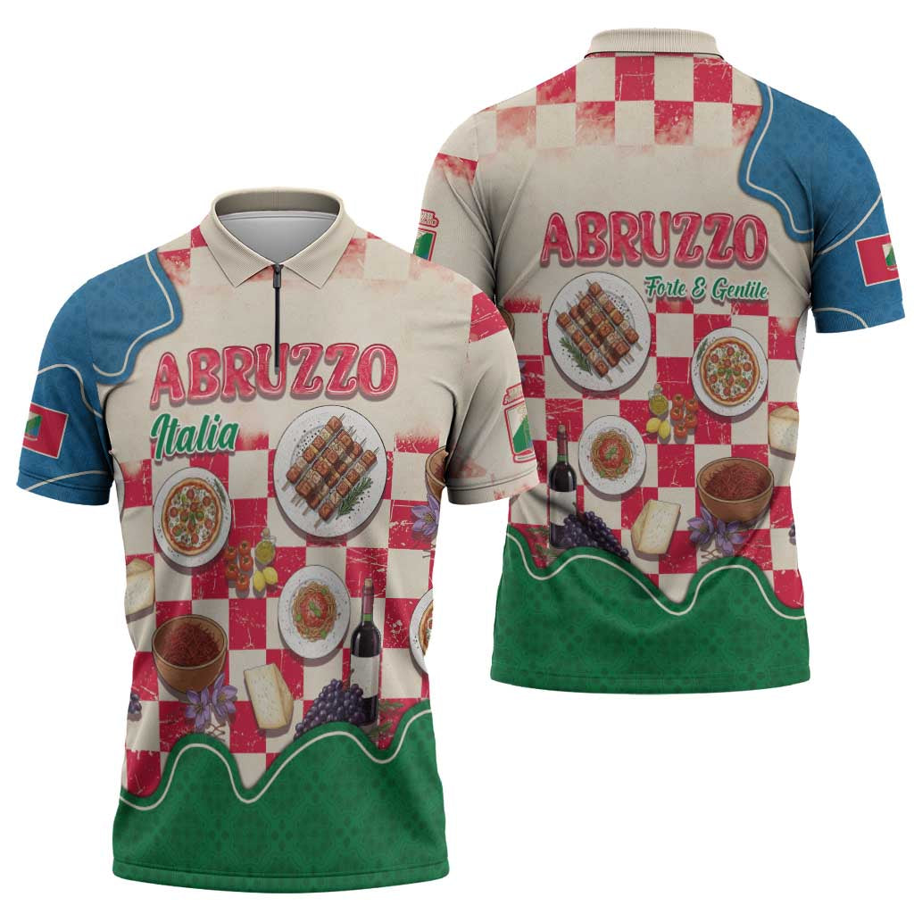 Italy Abruzzo Zipper Polo Shirt Specialty Flavors Retro Style