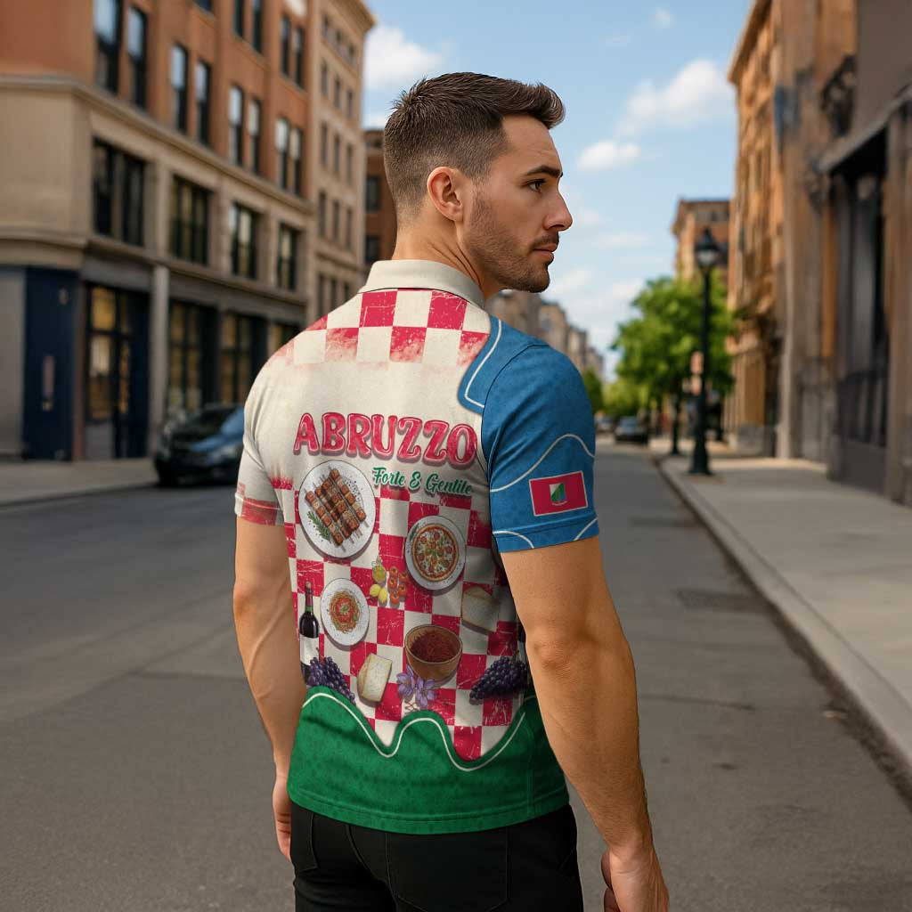 Italy Abruzzo Zipper Polo Shirt Specialty Flavors Retro Style