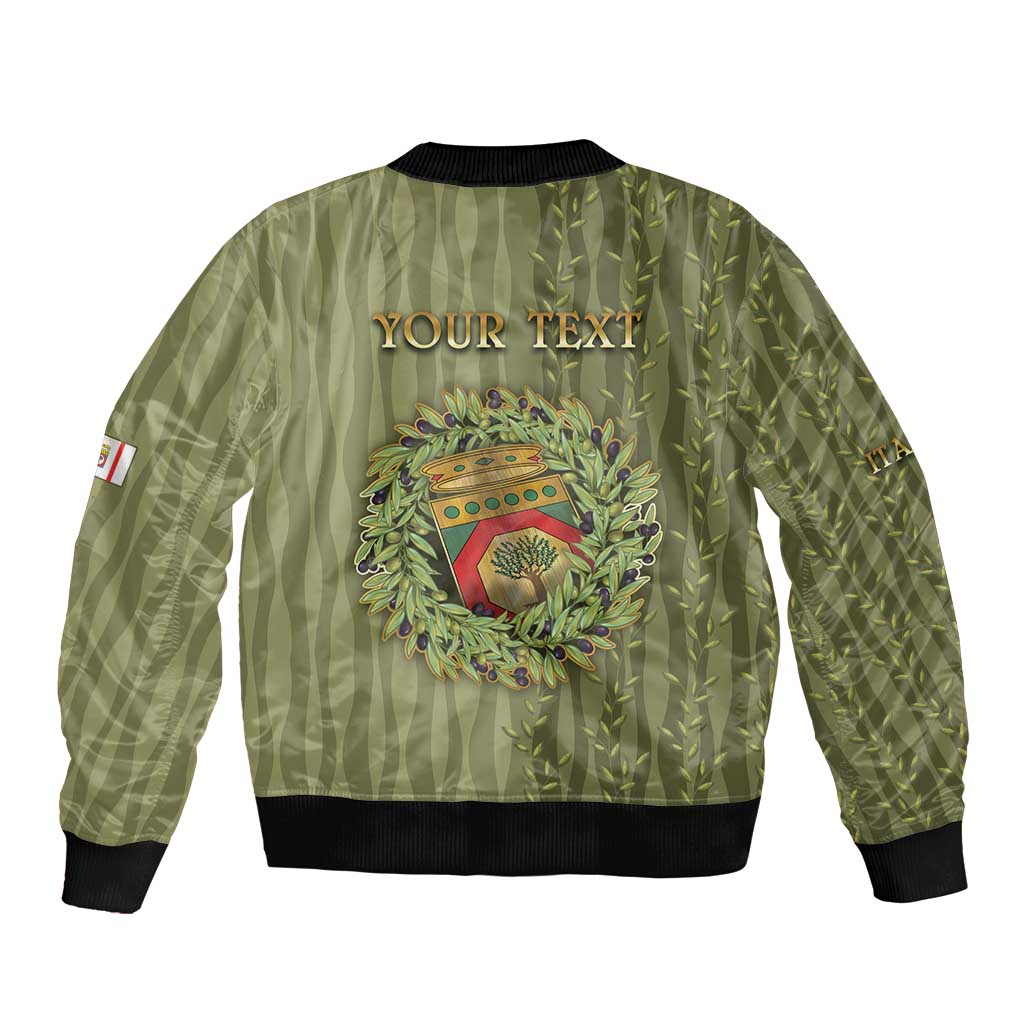 Personalized Italy Apulia Bomber Jacket Olive Garden Classic Style