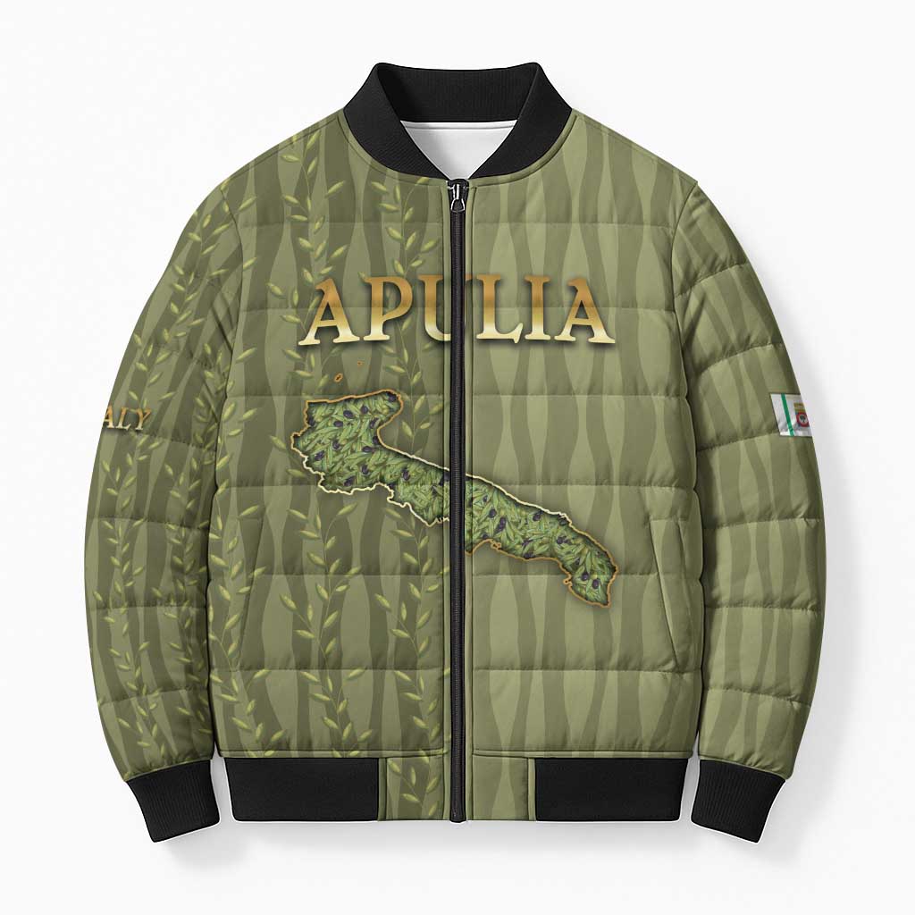 Personalized Italy Apulia Bomber Puffer Jacket Olive Garden Classic Style