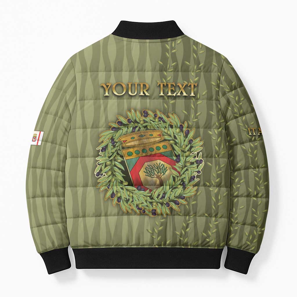 Personalized Italy Apulia Bomber Puffer Jacket Olive Garden Classic Style