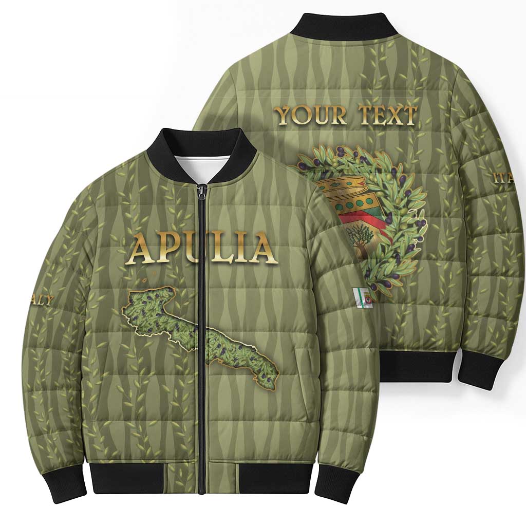 Personalized Italy Apulia Bomber Puffer Jacket Olive Garden Classic Style