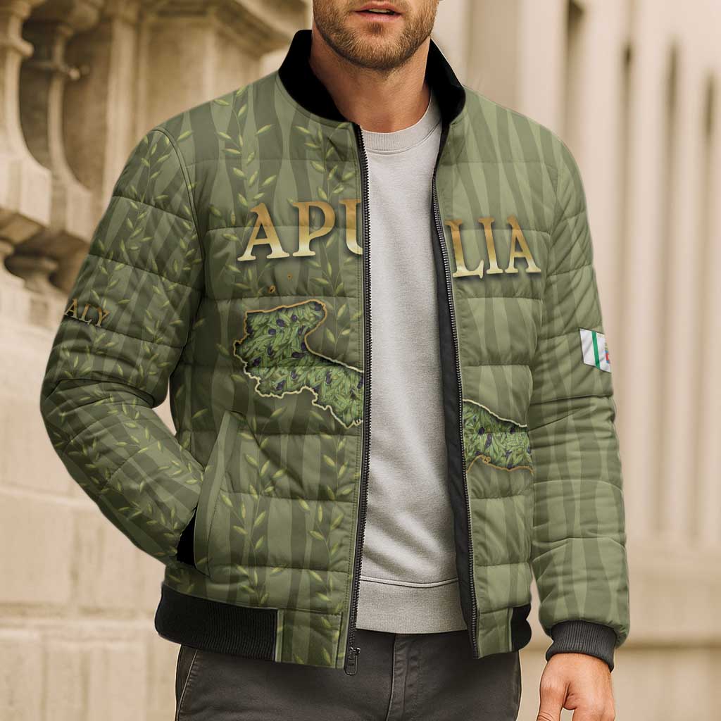 Personalized Italy Apulia Bomber Puffer Jacket Olive Garden Classic Style