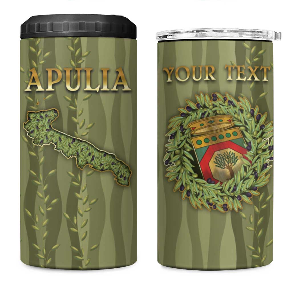 Personalized Italy Apulia 4 in 1 Can Cooler Tumbler Olive Garden Classic Style