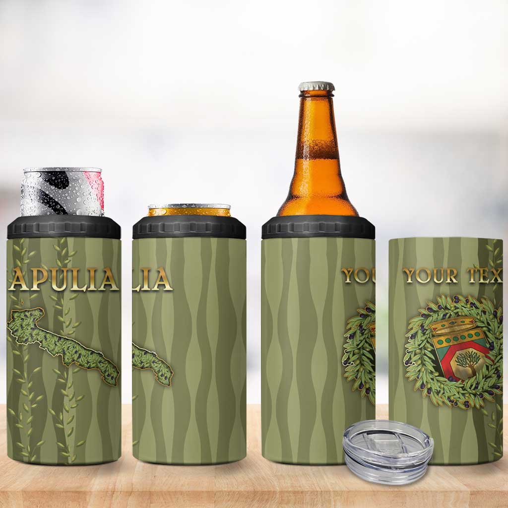 Personalized Italy Apulia 4 in 1 Can Cooler Tumbler Olive Garden Classic Style