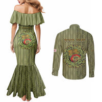 Personalized Italy Apulia Couples Matching Mermaid Dress and Long Sleeve Button Shirt Olive Garden Classic Style