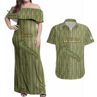 Personalized Italy Apulia Couples Matching Off Shoulder Maxi Dress and Hawaiian Shirt Olive Garden Classic Style