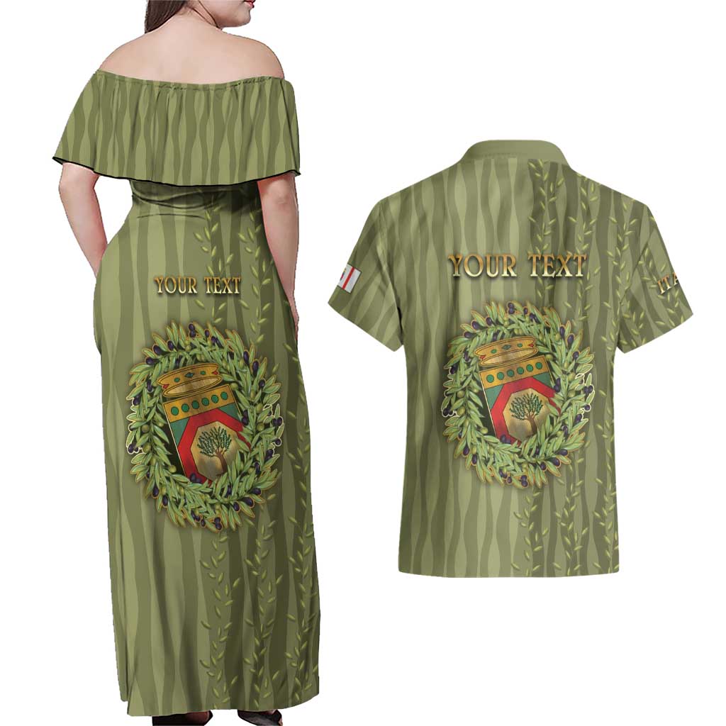 Personalized Italy Apulia Couples Matching Off Shoulder Maxi Dress and Hawaiian Shirt Olive Garden Classic Style