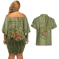 Personalized Italy Apulia Couples Matching Off Shoulder Short Dress and Hawaiian Shirt Olive Garden Classic Style