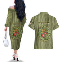 Personalized Italy Apulia Couples Matching Off The Shoulder Long Sleeve Dress and Hawaiian Shirt Olive Garden Classic Style
