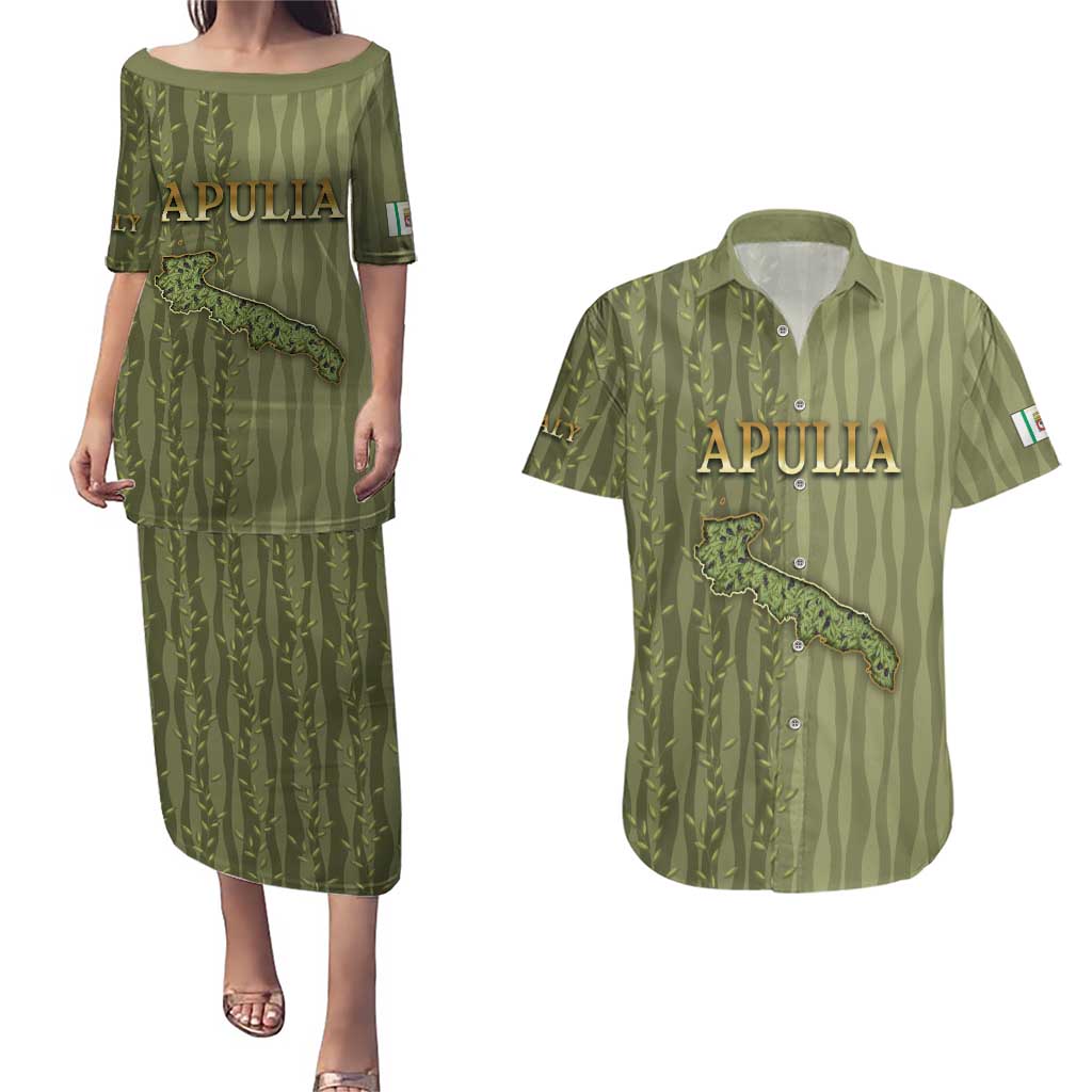 Personalized Italy Apulia Couples Matching Puletasi and Hawaiian Shirt Olive Garden Classic Style