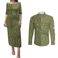 Personalized Italy Apulia Couples Matching Puletasi and Long Sleeve Button Shirt Olive Garden Classic Style