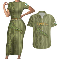 Personalized Italy Apulia Couples Matching Short Sleeve Bodycon Dress and Hawaiian Shirt Olive Garden Classic Style