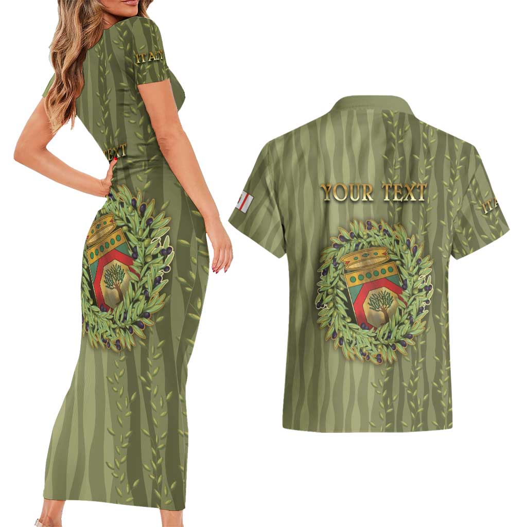 Personalized Italy Apulia Couples Matching Short Sleeve Bodycon Dress and Hawaiian Shirt Olive Garden Classic Style