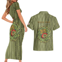 Personalized Italy Apulia Couples Matching Short Sleeve Bodycon Dress and Hawaiian Shirt Olive Garden Classic Style