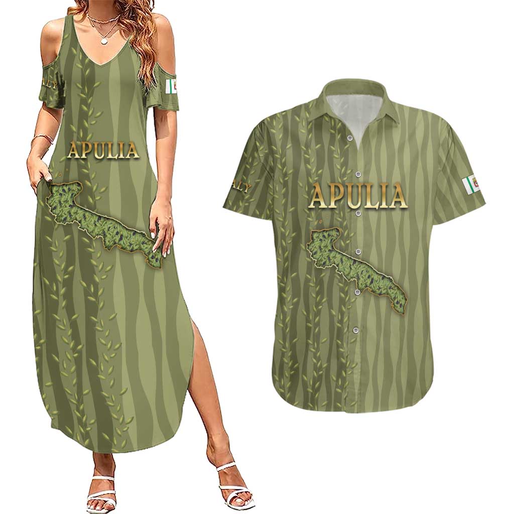 Personalized Italy Apulia Couples Matching Summer Maxi Dress and Hawaiian Shirt Olive Garden Classic Style