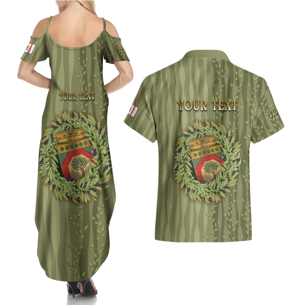 Personalized Italy Apulia Couples Matching Summer Maxi Dress and Hawaiian Shirt Olive Garden Classic Style