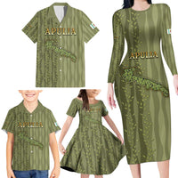 Personalized Italy Apulia Family Matching Long Sleeve Bodycon Dress and Hawaiian Shirt Olive Garden Classic Style