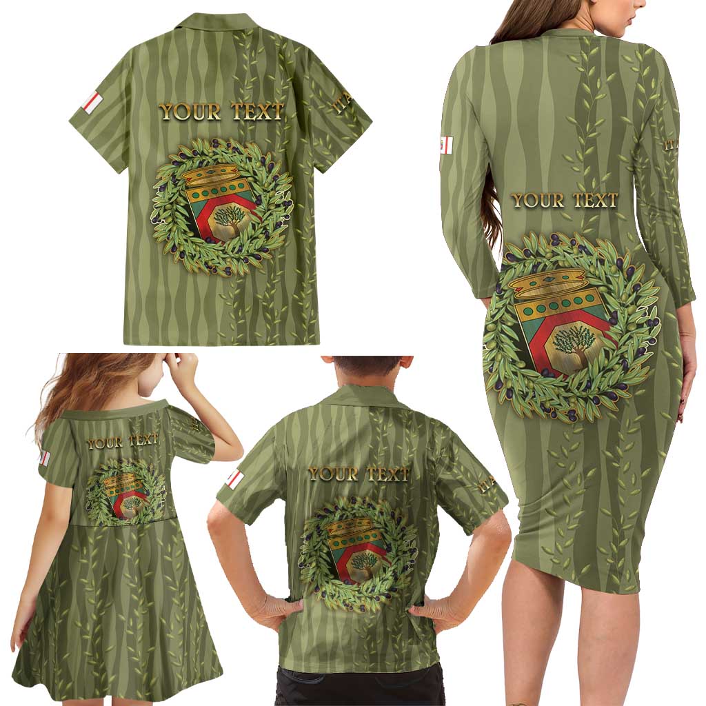 Personalized Italy Apulia Family Matching Long Sleeve Bodycon Dress and Hawaiian Shirt Olive Garden Classic Style