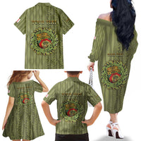 Personalized Italy Apulia Family Matching Off The Shoulder Long Sleeve Dress and Hawaiian Shirt Olive Garden Classic Style