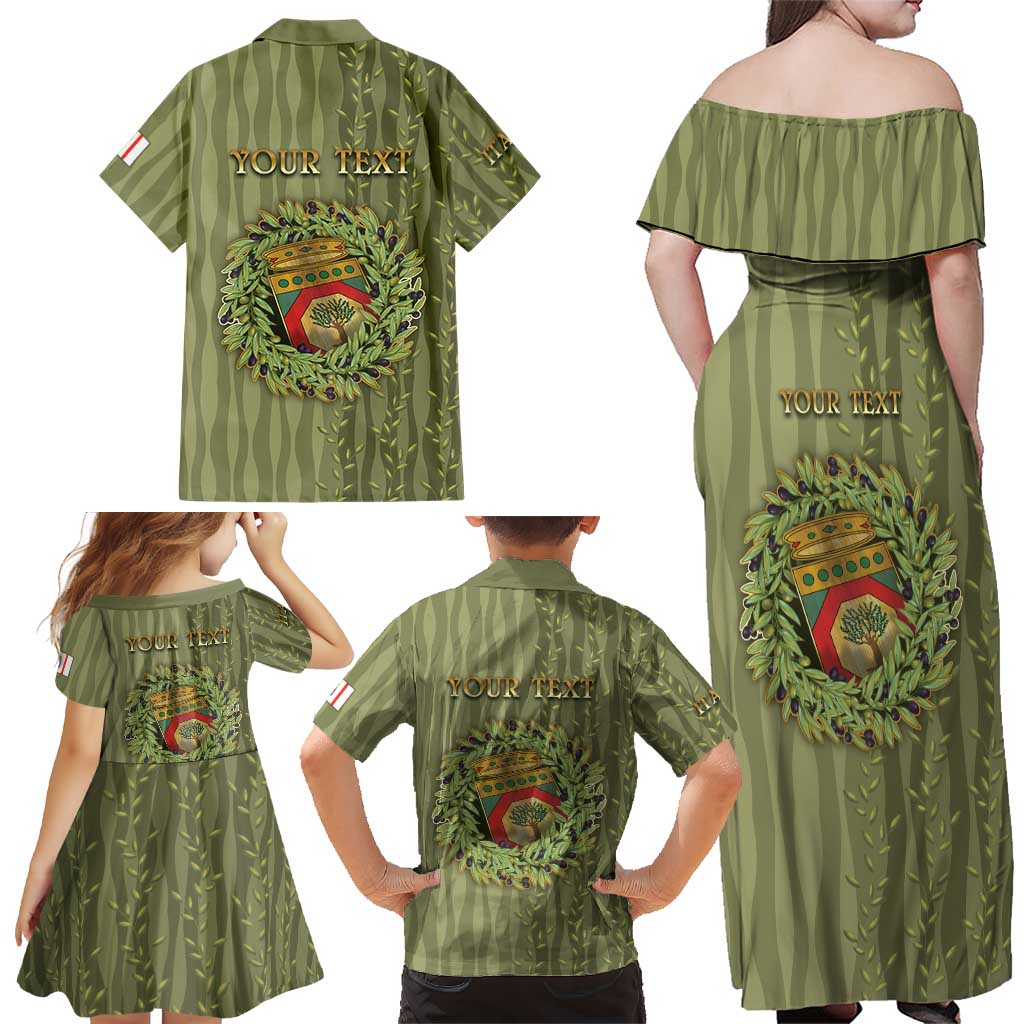 Personalized Italy Apulia Family Matching Off Shoulder Maxi Dress and Hawaiian Shirt Olive Garden Classic Style