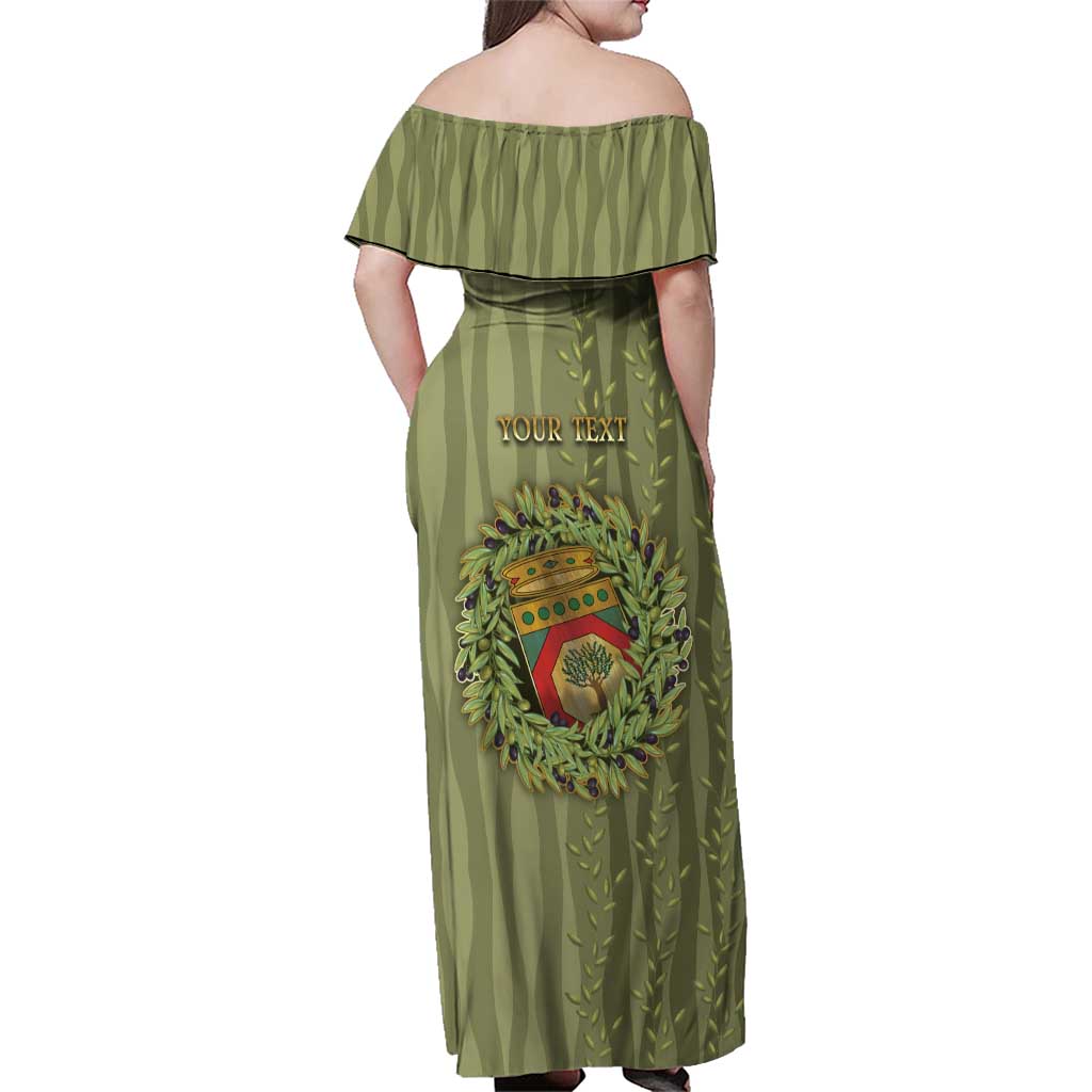 Personalized Italy Apulia Family Matching Off Shoulder Maxi Dress and Hawaiian Shirt Olive Garden Classic Style