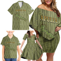 Personalized Italy Apulia Family Matching Off Shoulder Short Dress and Hawaiian Shirt Olive Garden Classic Style