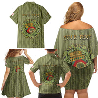 Personalized Italy Apulia Family Matching Off Shoulder Short Dress and Hawaiian Shirt Olive Garden Classic Style