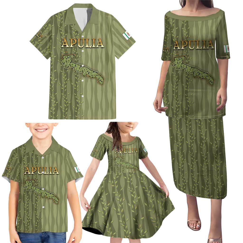 Personalized Italy Apulia Family Matching Puletasi and Hawaiian Shirt Olive Garden Classic Style