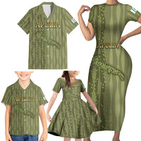 Personalized Italy Apulia Family Matching Short Sleeve Bodycon Dress and Hawaiian Shirt Olive Garden Classic Style