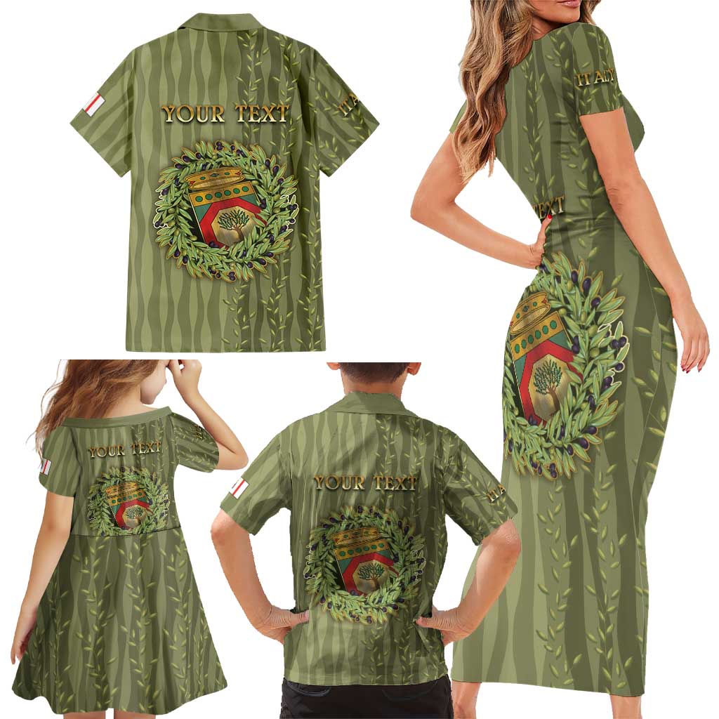 Personalized Italy Apulia Family Matching Short Sleeve Bodycon Dress and Hawaiian Shirt Olive Garden Classic Style