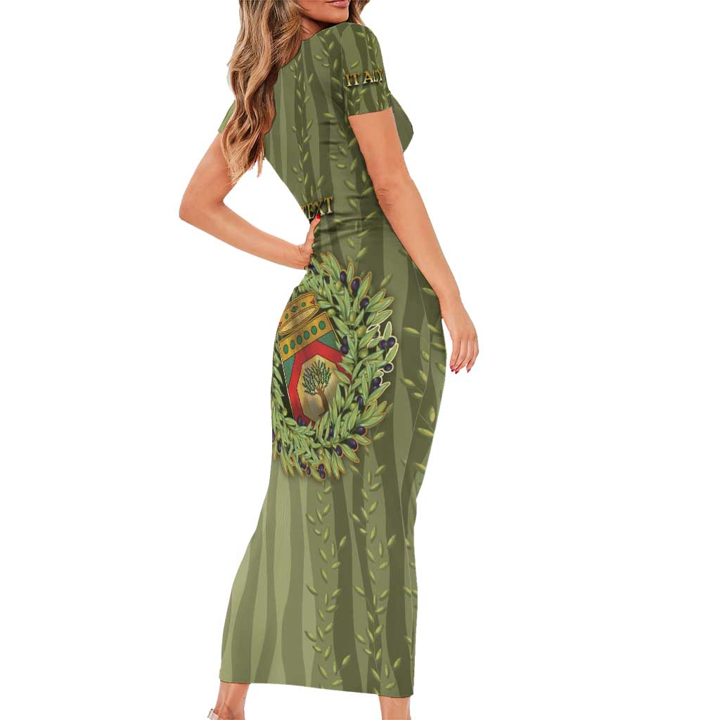 Personalized Italy Apulia Family Matching Short Sleeve Bodycon Dress and Hawaiian Shirt Olive Garden Classic Style