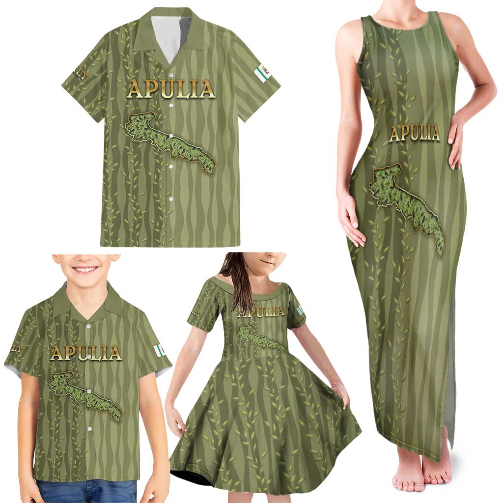 Personalized Italy Apulia Family Matching Tank Maxi Dress and Hawaiian Shirt Olive Garden Classic Style