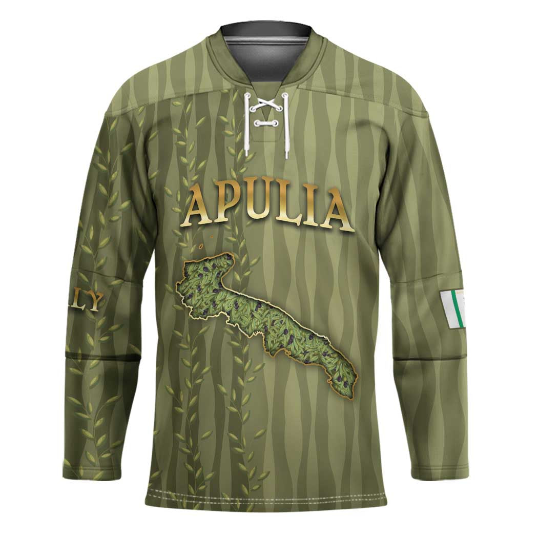 Personalized Italy Apulia Hockey Jersey Olive Garden Classic Style