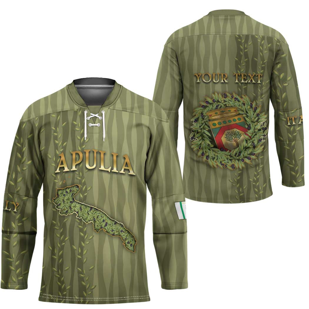 Personalized Italy Apulia Hockey Jersey Olive Garden Classic Style