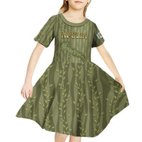 Personalized Italy Apulia Kid Short Sleeve Dress Olive Garden Classic Style