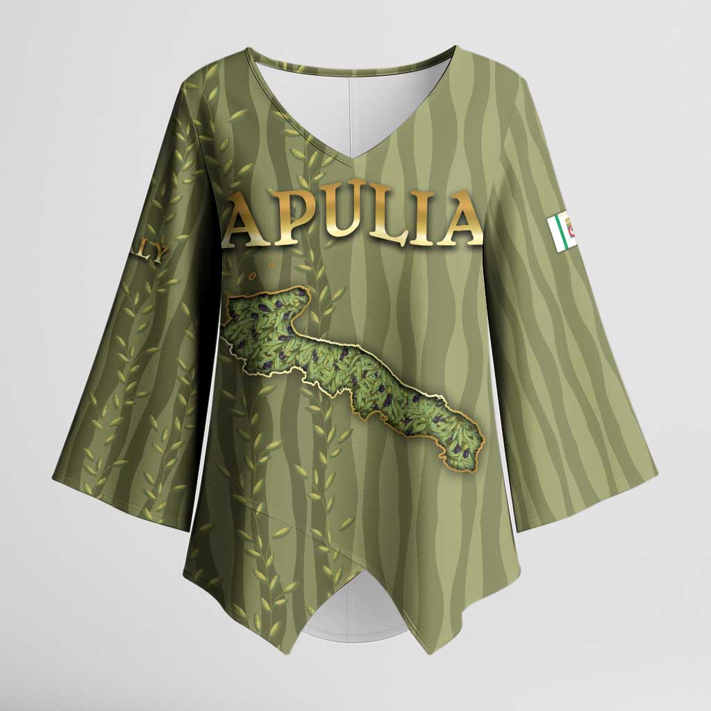 Personalized Italy Apulia Kimono Sleeve Blouse Olive Garden Classic Style