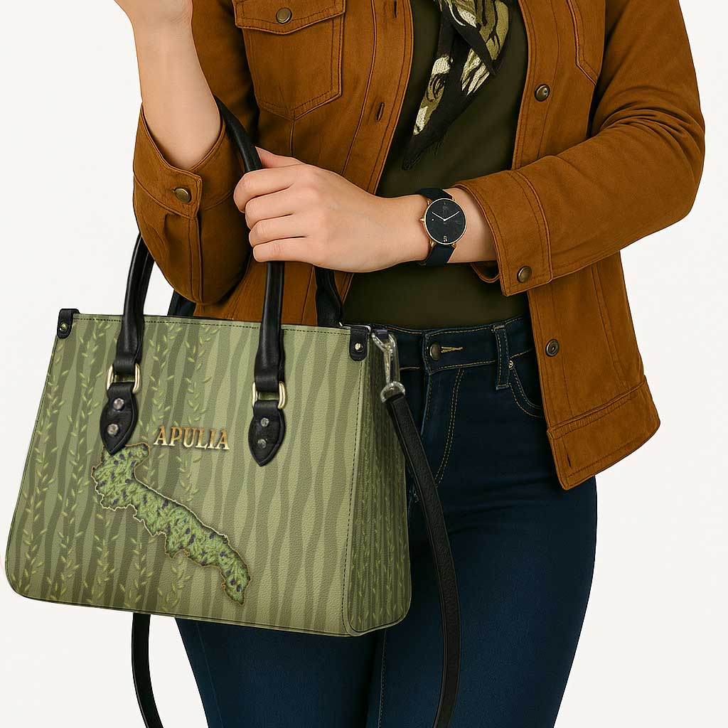 Italy Apulia Leather Bag Olive Garden Classic Style