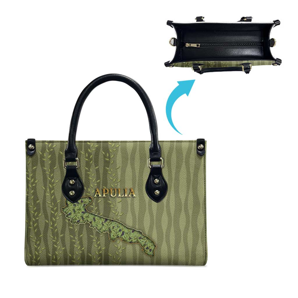 Italy Apulia Leather Bag Olive Garden Classic Style