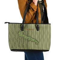 Italy Apulia Leather Tote Bag Olive Garden Classic Style
